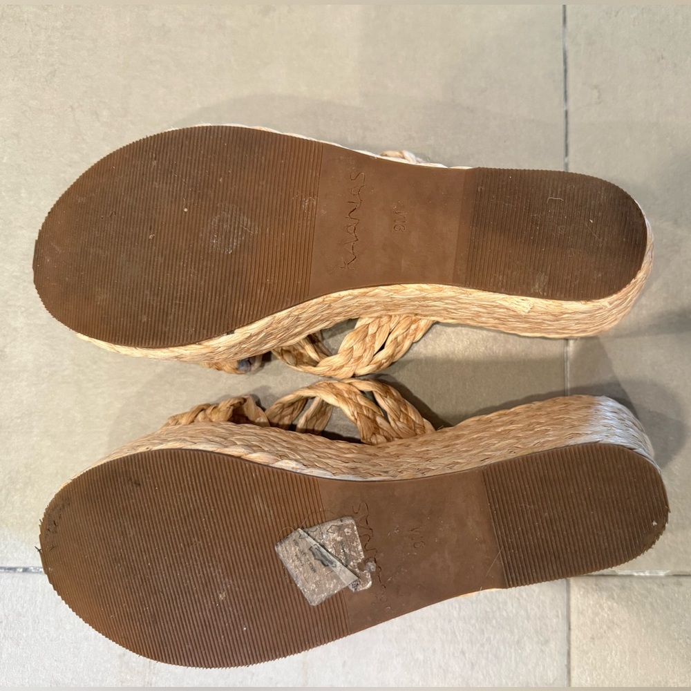 Kaanas X Shopbop Guadalupe criss cross raffia wedges - Picture 4 of 10